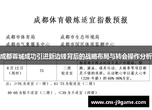 成都蓉城成功引进新边锋背后的战略布局与转会操作分析